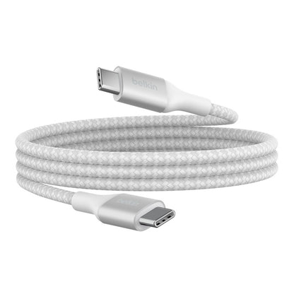 Belkin BoostCharge Braided USB-C to USB-C PD 3.1 Cable (2M) - White (CAB015bt2MWH), 5A/240W, 480M... - Image 4
