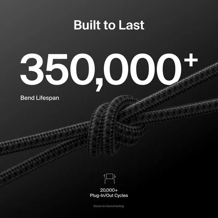 Belkin BoostCharge Pro Braided USB-C to USB-A Cable (2M) - Black (CAB022fq2MBK), 3A/15W, 480Mbps,... - Image 3