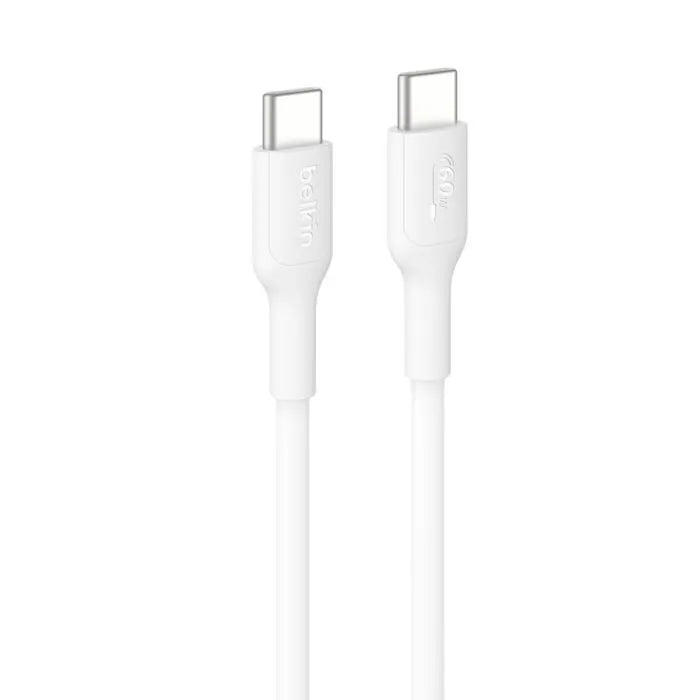 Belkin BoostCharge USB-C to USB-C Cable (2M) - White (CAB004bt1MBK), 3A/60W, 480Mbps, 30K+ Bends,...