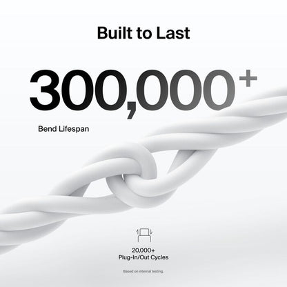 Belkin BoostCharge USB-C to USB-C Cable (2M) - White (CAB004bt1MBK), 3A/60W, 480Mbps, 30K+ Bends,... - Image 3