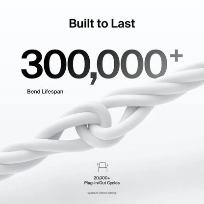 Belkin BoostCharge USB-C to USB-C Cable (2M) - White (CAB004bt1MBK), 3A/60W, 480Mbps, 30K+ Bends,... - Image 3