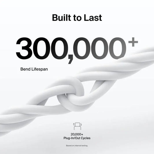 Belkin BoostCharge USB-C to USB-C Cable (2M) - White (CAB004bt1MBK), 3A/60W, 480Mbps, 30K+ Bends,... - Image 3