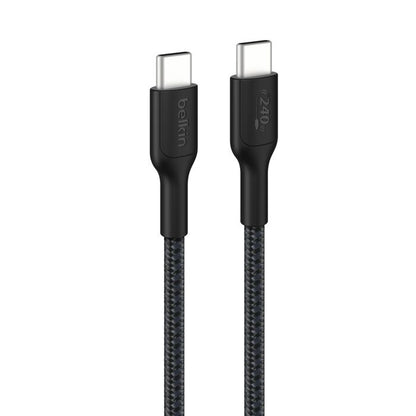 Belkin BoostCharge Pro Braided USB-C to USB-C Cable (1M) - Black (CAB025FQ1MBK), 5A/240W, 480Mbps...