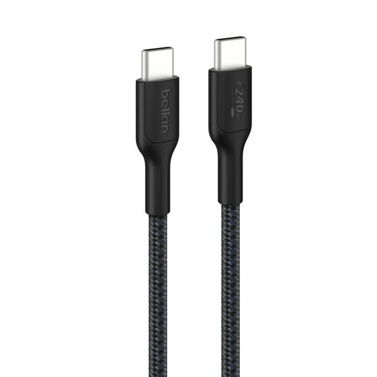 Belkin BoostCharge Pro Braided USB-C To USB-C Cable (2M) - Black (CAB025FQ2MBK), 5A/240W, 480Mbps...