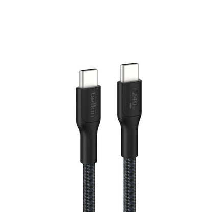 Belkin BoostCharge Pro Braided USB-C to USB-C Cable (3M) - Black (CAB025fq3MBK), 5A/240W, 480Mbps...