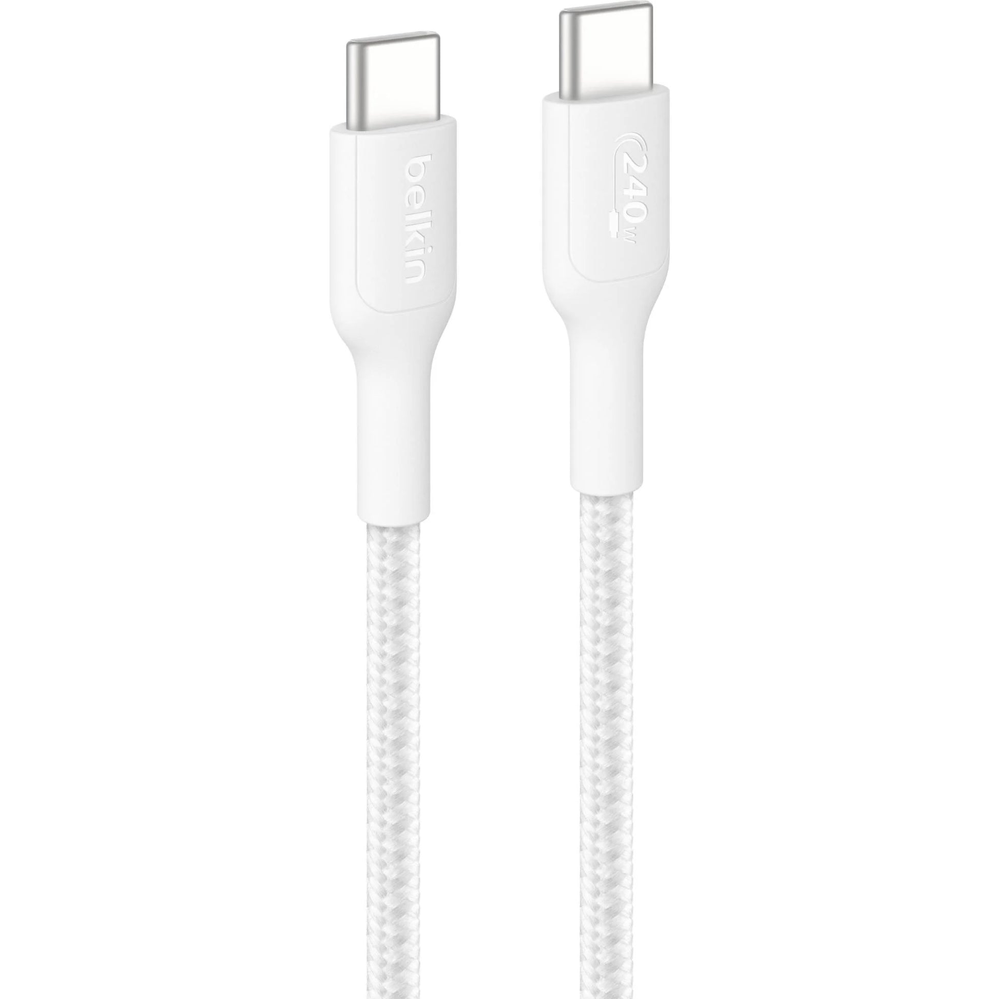 Belkin BoostCharge Pro Braided USB-C to USB-C Cable (3M) - White (CAB025fq3MWH), 5A/240W, 480Mbps...