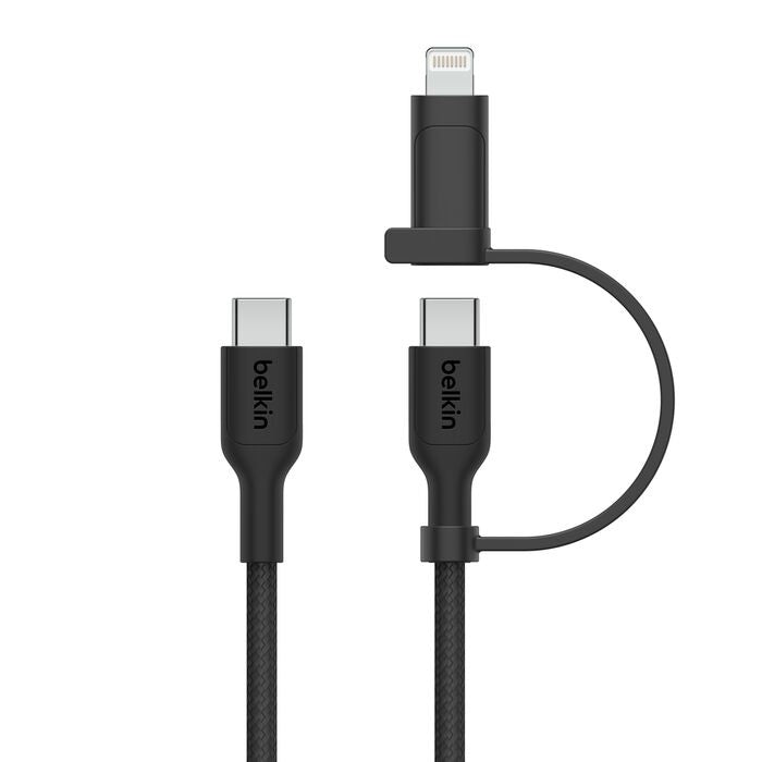 Belkin BoostCharge Pro 2-in-1 USB-C to USB-C/ Lightning (1.5M) - Black (CAC003fq1.5MBK), 60W, 480... - Image 2