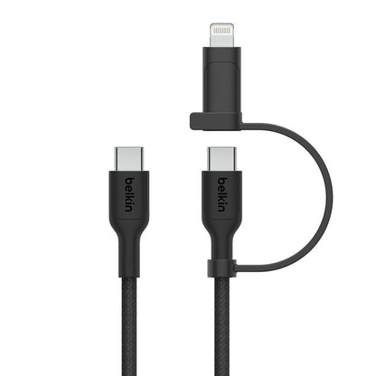 Belkin BoostCharge Pro 2-in-1 USB-C to USB-C/ Lightning (1.5M) - Black (CAC003fq1.5MBK), 60W, 480... - Image 2