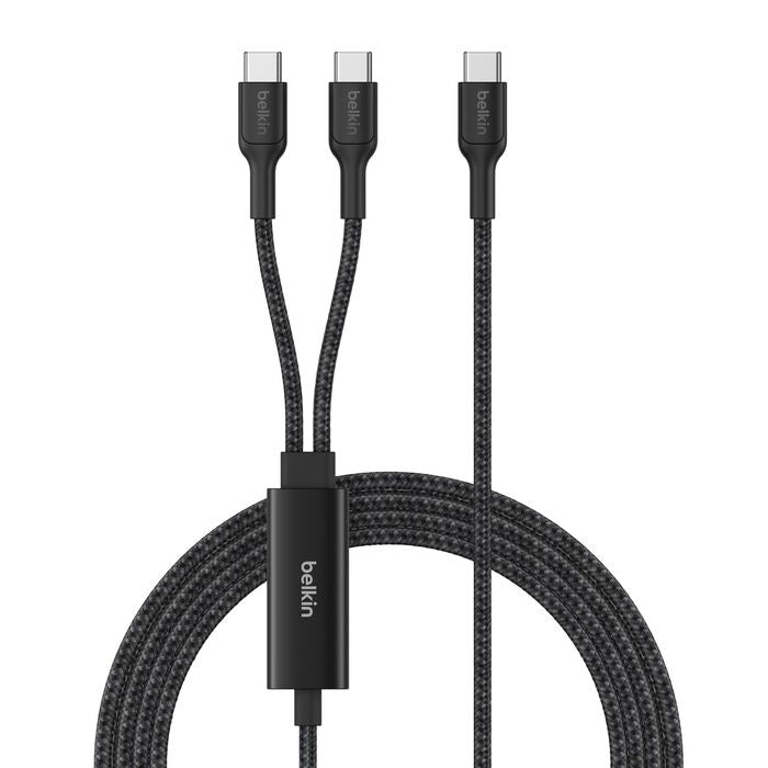 Belkin BoostCharge Pro Braided USB-C to Dual USB-C Cable (1.5M) - Black (CAC004fq1.5MBK), 140W, 4... - Image 2