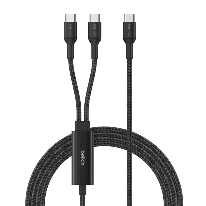 Belkin BoostCharge Pro Braided USB-C to Dual USB-C Cable (1.5M) - Black (CAC004fq1.5MBK), 140W, 4... - Image 2