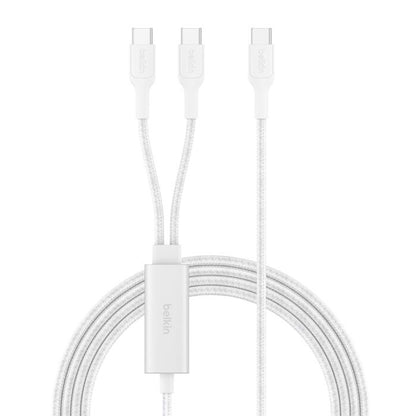 Belkin BoostCharge Pro Braided USB-C to Dual USB-C Cable (1.5M) - White (CAC004fq1.5MWH), 140W, 4... - Image 2