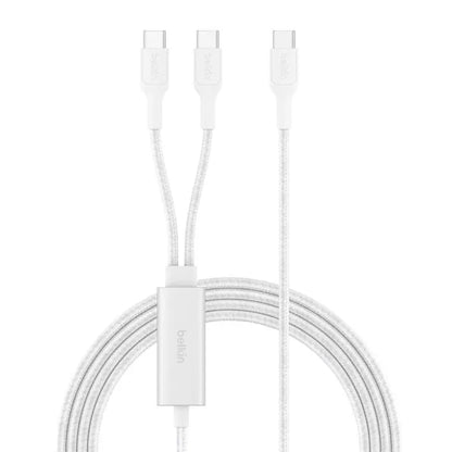 Belkin BoostCharge Pro Braided USB-C to Dual USB-C Cable (1.5M) - White (CAC004fq1.5MWH), 140W, 4... - Image 2