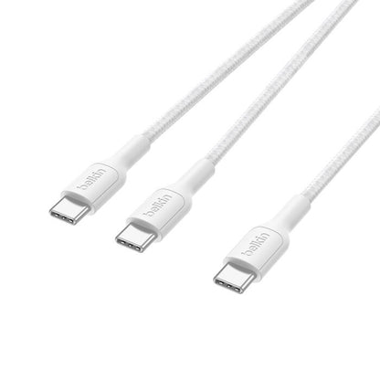 Belkin BoostCharge Pro Braided USB-C to Dual USB-C Cable (1.5M) - White (CAC004fq1.5MWH), 140W, 4... - Image 3