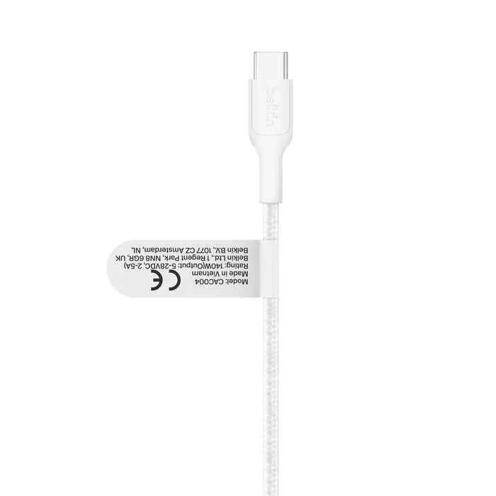 Belkin BoostCharge Pro Braided USB-C to Dual USB-C Cable (1.5M) - White (CAC004fq1.5MWH), 140W, 4... - Image 4