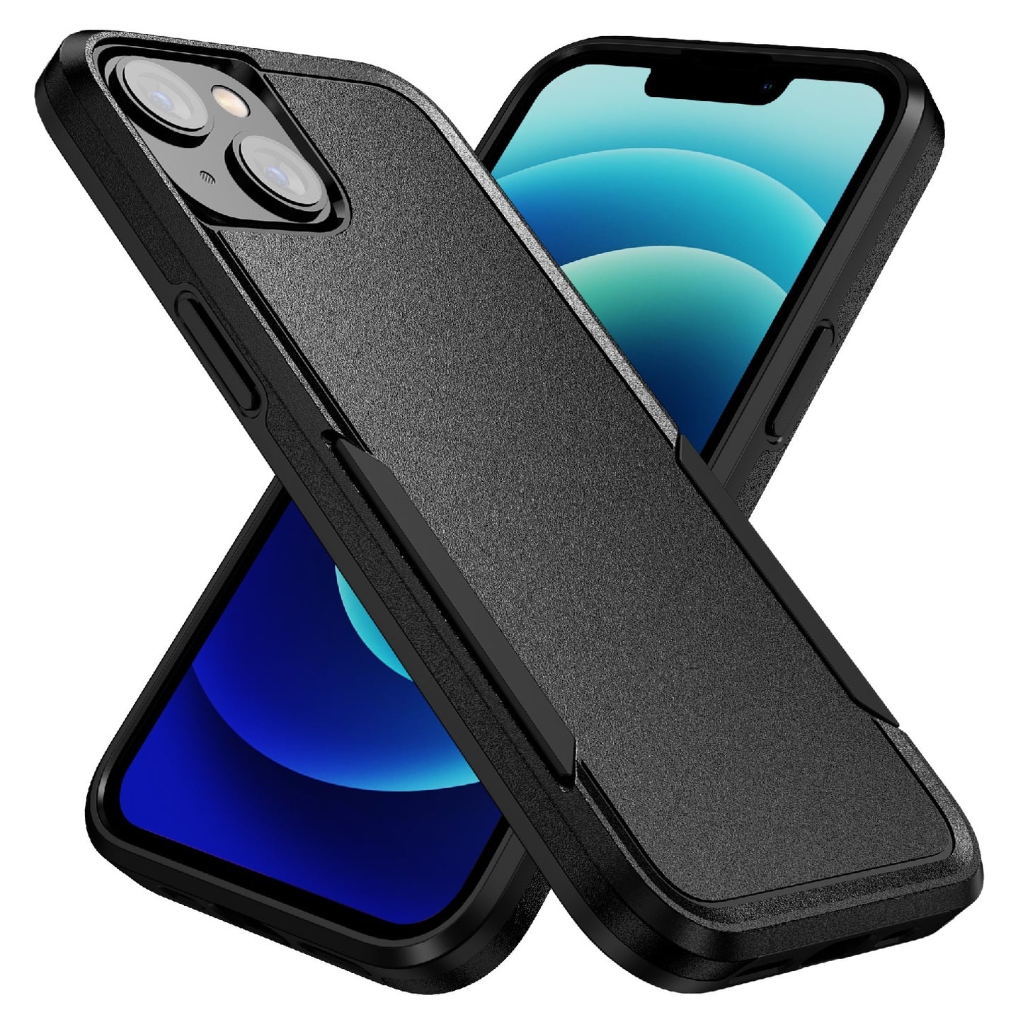 Phonix Apple iPhone 14 Plus Armor Light Case Black - Two Tough Layers, Port Covers, No Slip Gripp...