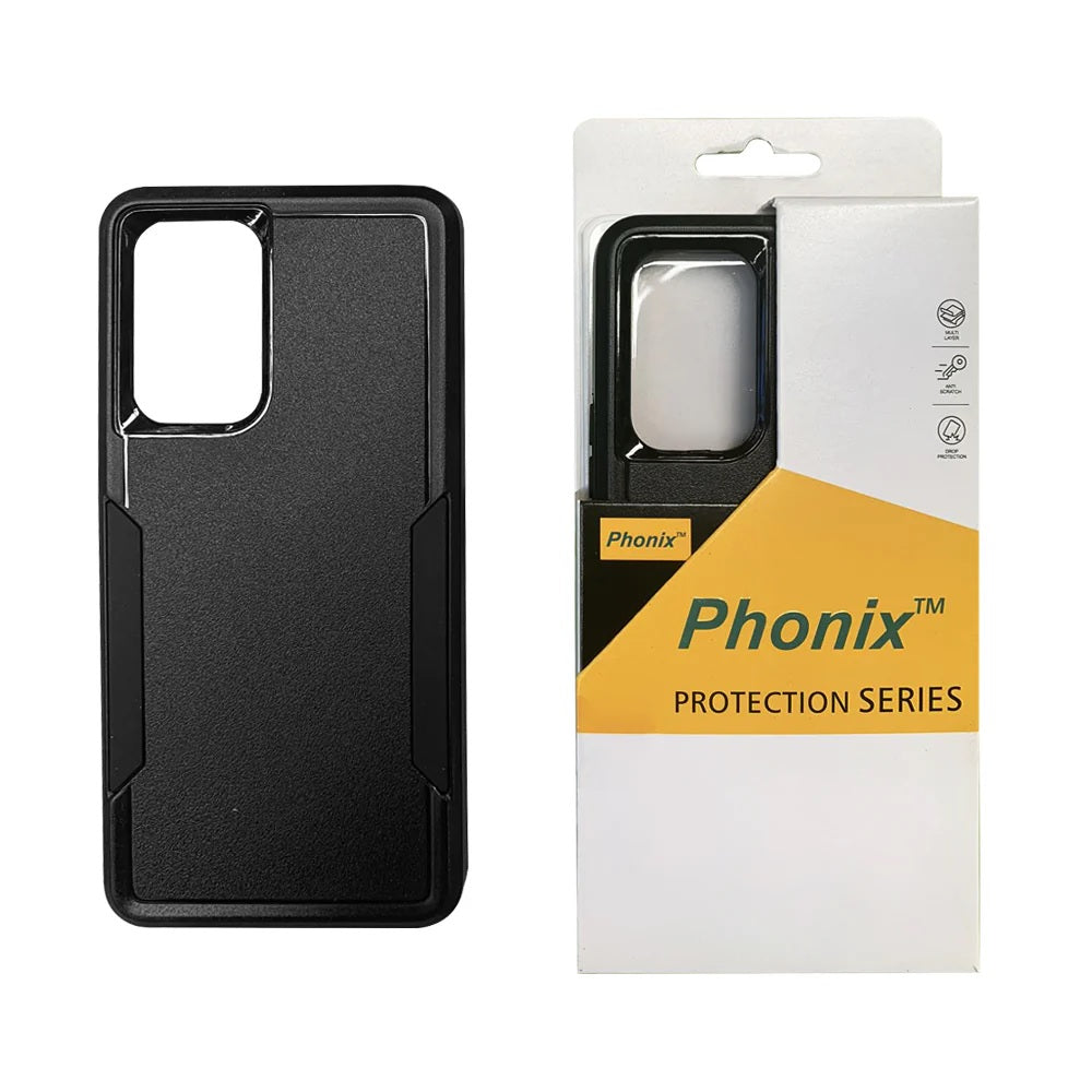 Phonix Samsung Galaxy A25 5G Armor Light Case Black - Two Tough Layers, Port Covers, No Slip Grip...