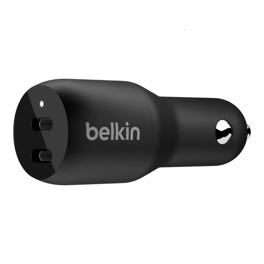 Belkin BoostCharge Dual 36W USB-C Car Charger - Black(CCB002btBK), 2xUSB-C(18W),Safe  Optimized,B...