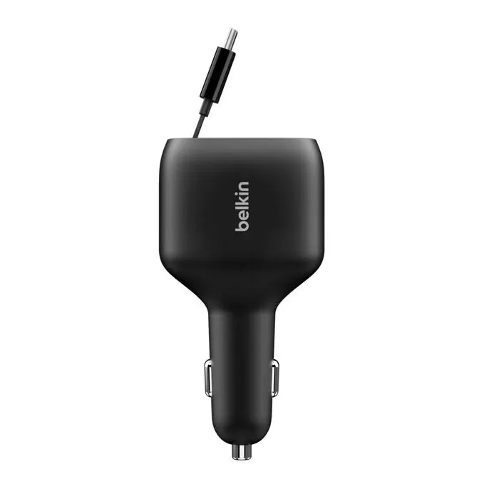 Belkin BoostCharge 75W Retractable Car Charger - Black (CCC001fqBK), Fast Charge, Retractable Cab... - Image 3