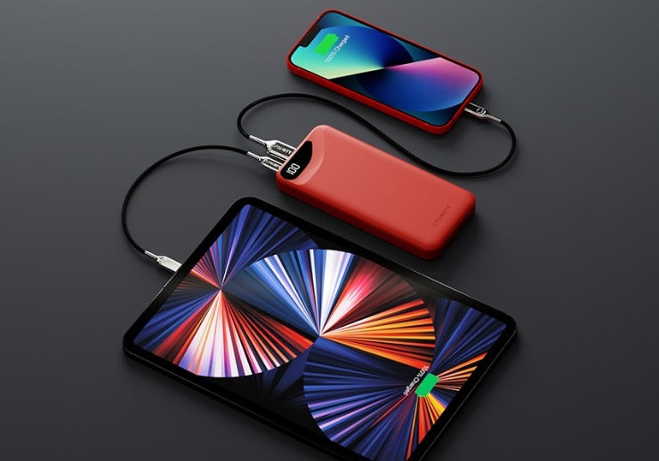 Cygnett ChargeUp Boost 3rd Gen 10K mAh Power Bank -Red(CY4343PBCHE),1x USB-C(15W),2x USB-A(12W),1... - Image 2