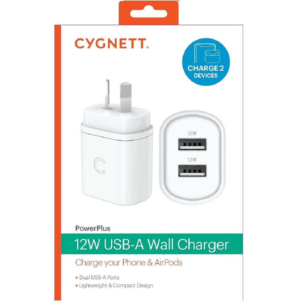 Cygnett PowerPlus 12W Dual Port Wall Charger - White (CY3671PDWLCH), 2x USB-A (12W), Lightweight... - Image 4