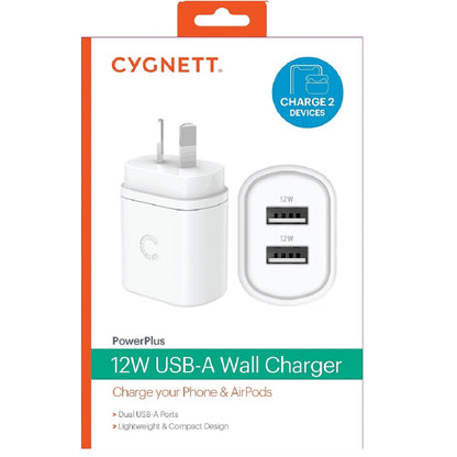 Cygnett PowerPlus 12W Dual Port Wall Charger - White (CY3671PDWLCH), 2x USB-A (12W), Lightweight... - Image 4