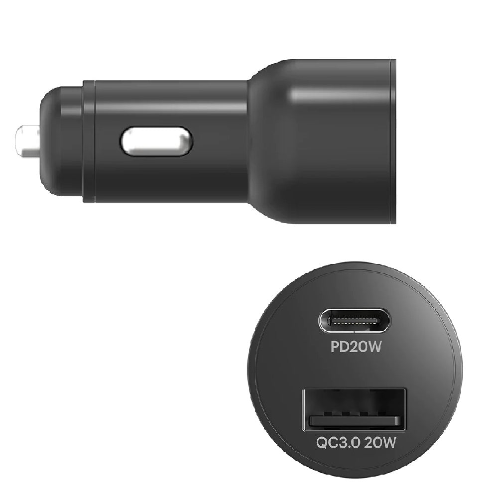 Cygnett CarPower 20W Dual Port Car Charger with 20W USB-C PD + 20W QC 3.0 USB-A-Black(CY3637CYCCH... - Image 2