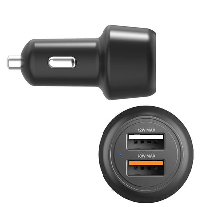 Cygnett CarPower 30W Dual Port Car Charger - Black (CY3680CYCCH), 2xUSB-A(12W  18W QC 3.0), 3.6x... - Image 2