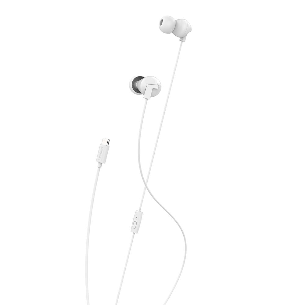 Cygnett Essentials USB-C Earphones - White (CY2868HEUSB),Built-in Microphone for Phone Calls, Con...