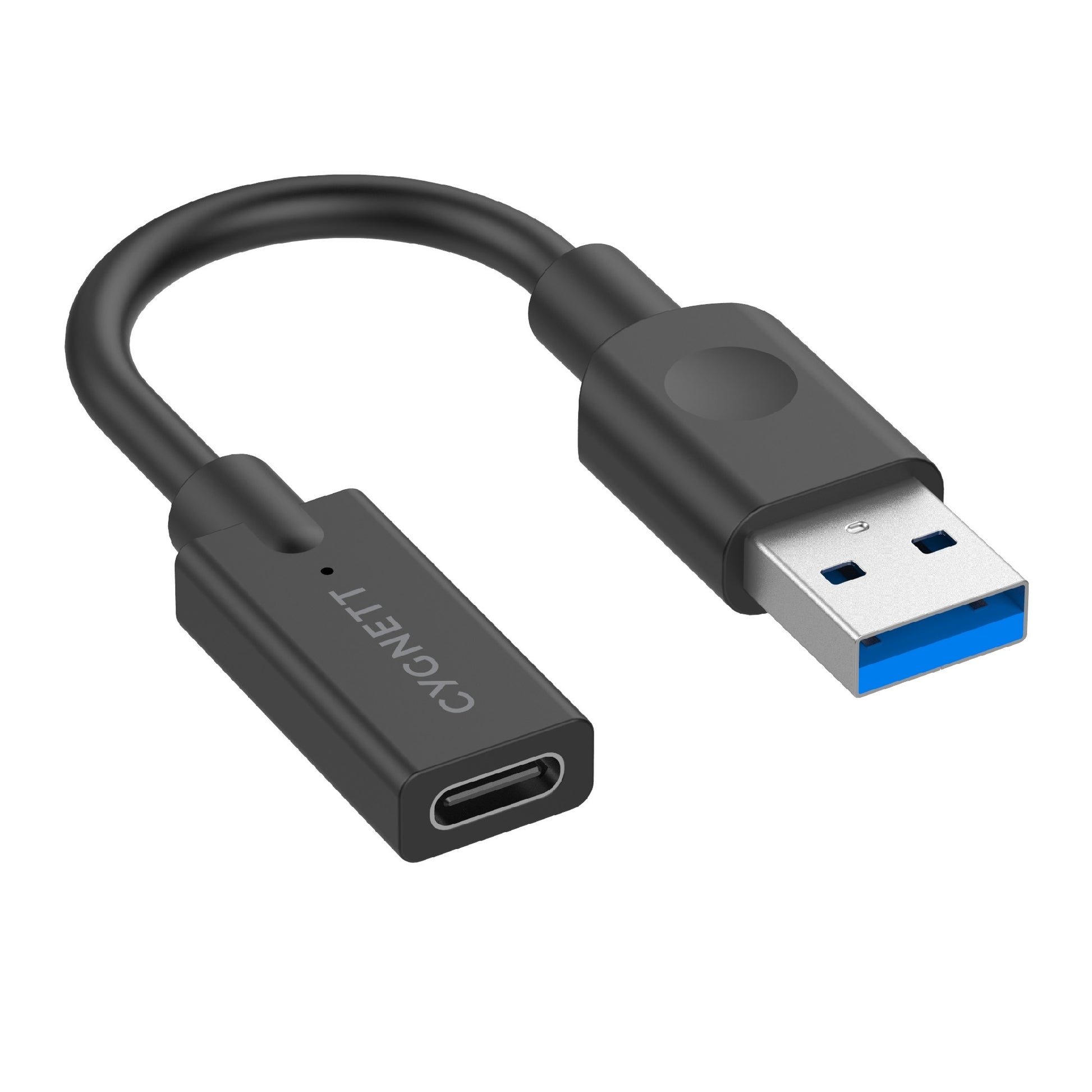 Cygnett Essentials USB-A Male to USB-C Female (10CM) Cable Adapter - Black(CY3321PCUSA),5GBPS Fas...