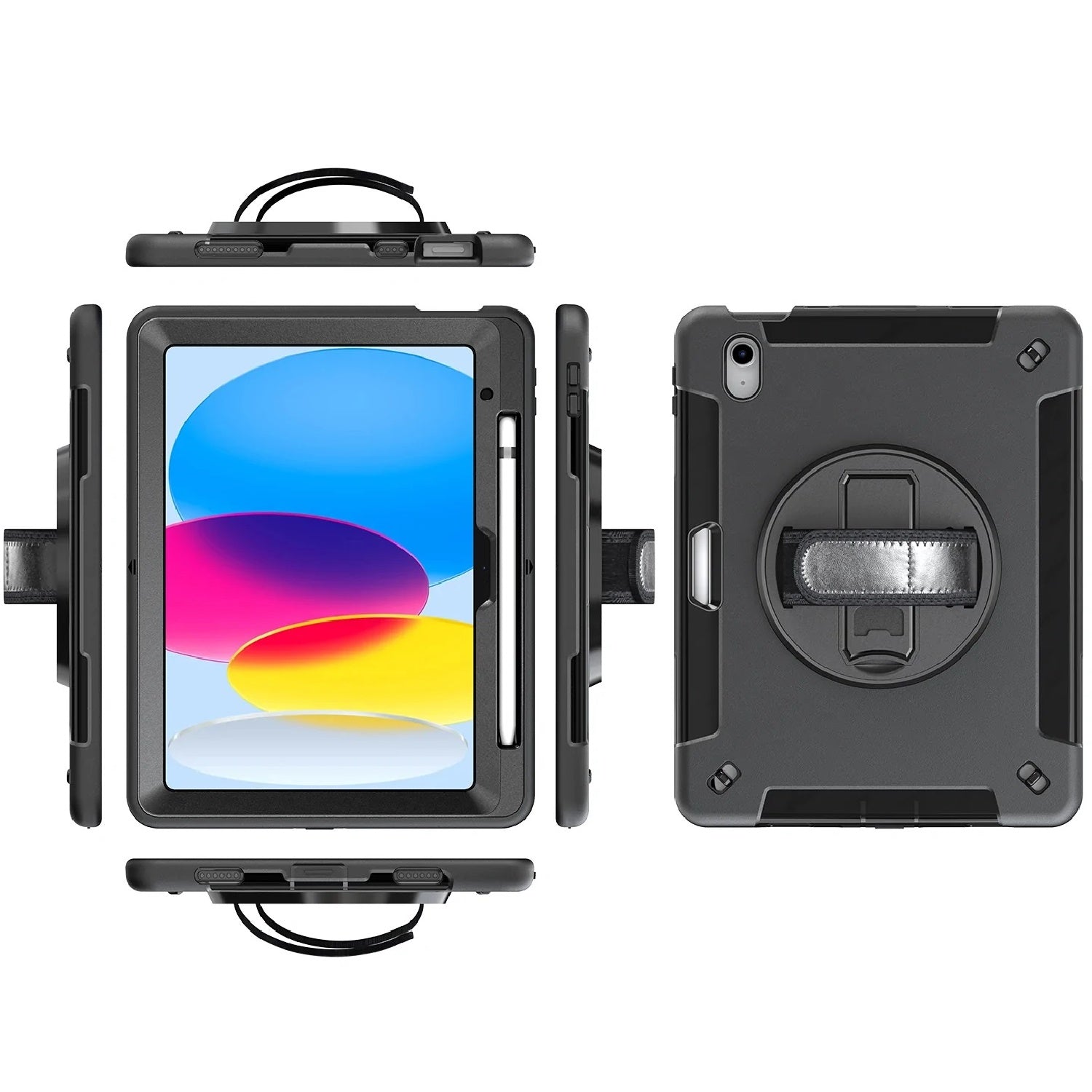 USP Rugged Apple iPad (11.0') 11th Gen (A16) / iPad 10th Gen (10.9') Case Black - Built-in-Kickst... - Image 2