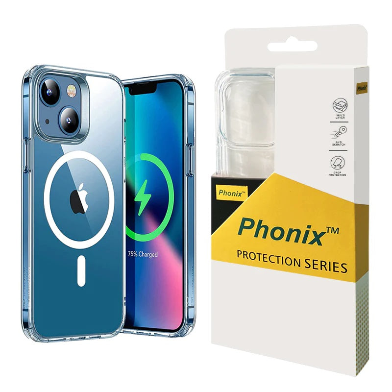 Phonix Apple iPhone 14 Pro Clear Rock Hard Case with MagSafe - Ultra-thin, Lightweight, Non-slip,...