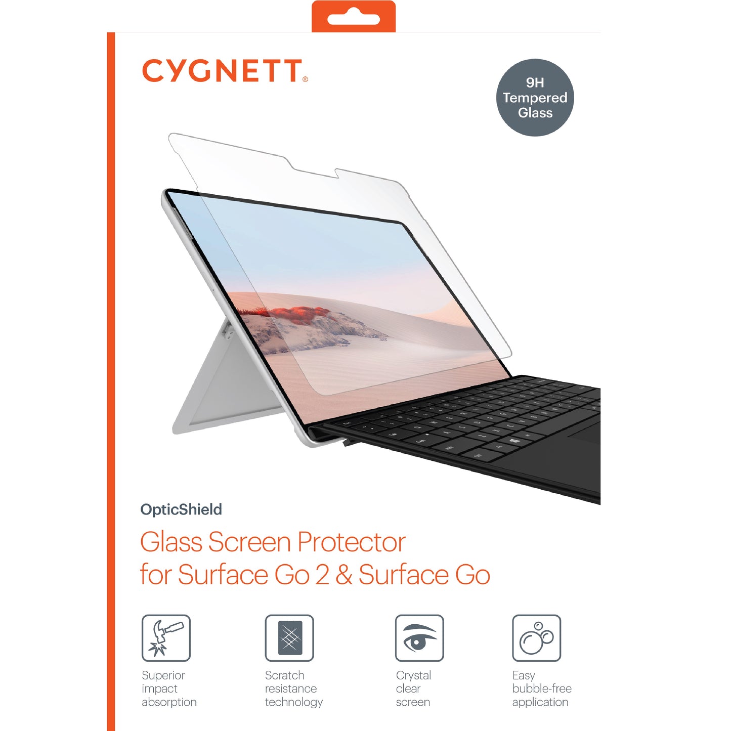 Cygnett OpticShield Microsoft Surface Go / Surface Go 2/ Surface Go 3 Tempered Glass Screen Prote... - Image 2