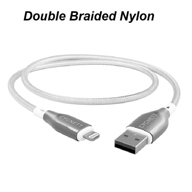 Cygnett Armoured Braided Lightning to USB-A (2.0) (1M) Cable - White (CY4659PCCAL), 2.5A/12W, 480... - Image 2