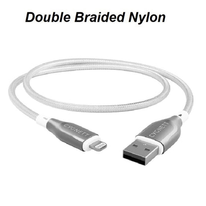 Cygnett Armoured Braided Lightning to USB-A (2.0) (1M) Cable - White (CY4659PCCAL), 2.5A/12W, 480... - Image 2