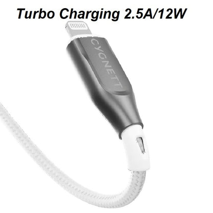 Cygnett Armoured Braided Lightning to USB-A (2.0) (1M) Cable - White (CY4659PCCAL), 2.5A/12W, 480... - Image 4