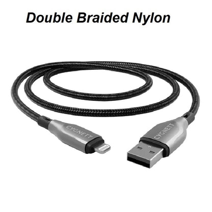 Cygnett Armoured Braided Lightning to USB-A (2.0) (2M) Cable - Black (CY4660PCCAL), 2.5A/12W, 480... - Image 2