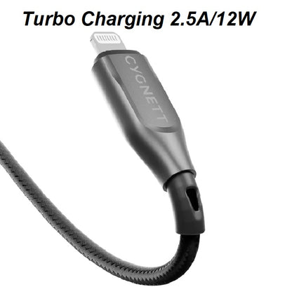 Cygnett Armoured Braided Lightning to USB-A (2.0) (2M) Cable - Black (CY4660PCCAL), 2.5A/12W, 480... - Image 4