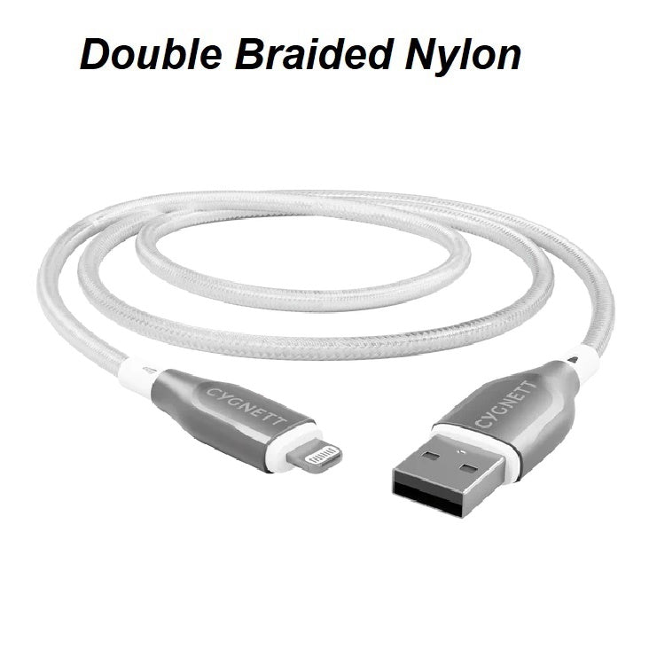 Cygnett Armoured Braided Lightning to USB-A (2.0) (2M) Cable - White (CY4661PCCAL), 2.5A/12W, 480... - Image 2