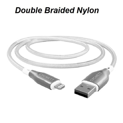 Cygnett Armoured Braided Lightning to USB-A (2.0) (2M) Cable - White (CY4661PCCAL), 2.5A/12W, 480... - Image 2