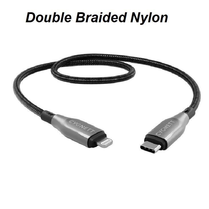 EOL Cygnett Armoured Lightning to USB-C (2.0) Cable (50cm) -Black(CY4666PCCCL),30W,Braided,480Mbp... - Image 2
