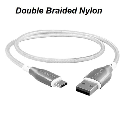 Cygnett Armoured Braided USB-C to USB-A (2.0) Cable (1M) - White (CY4682PCUSA), 3A/60W, 480Mbps,... - Image 2