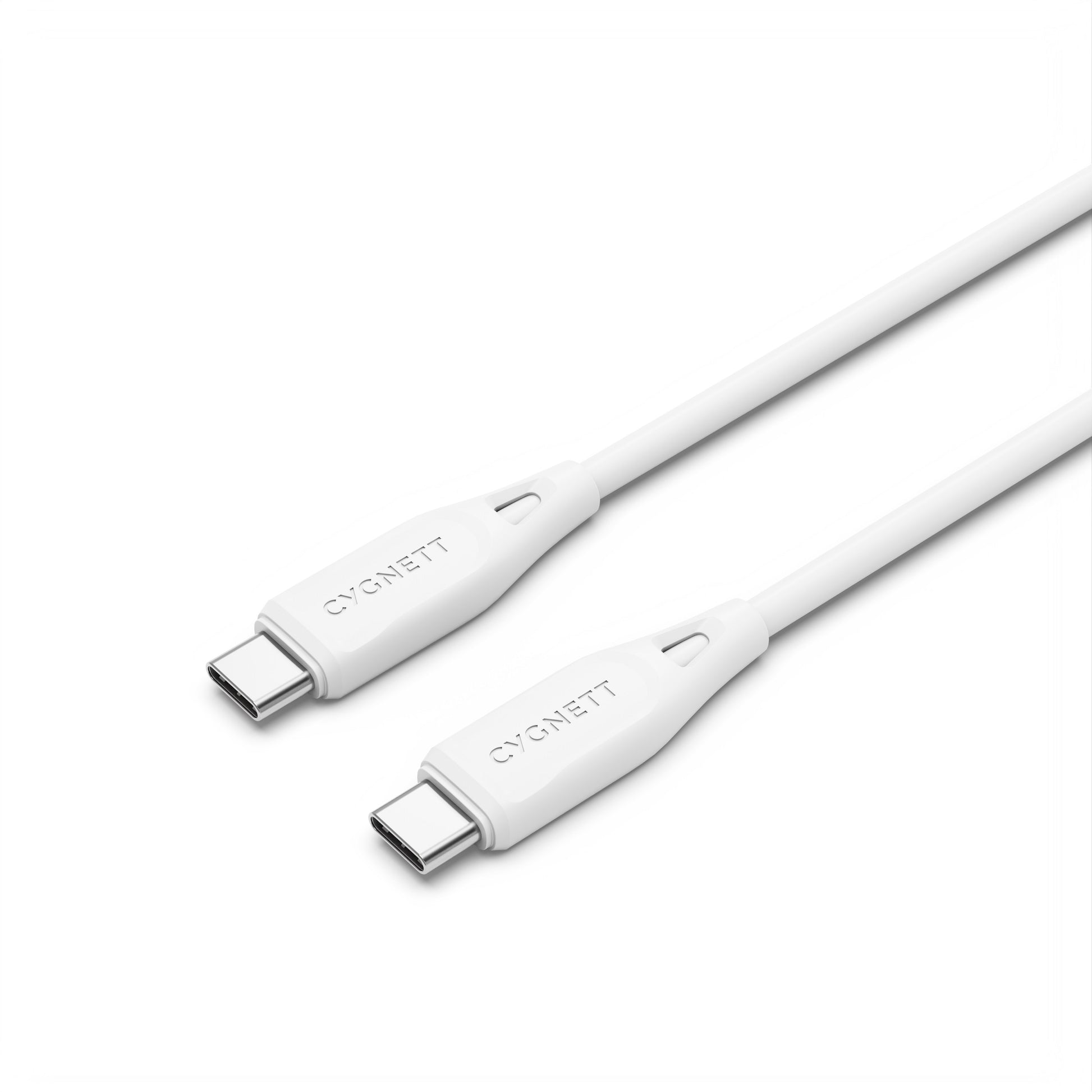 Cygnett Essentials USB-C to USB-C (2.0) Cable (1M) - White (CY4692PCTYC), 3A/60W, 480Mbps, Turbo...