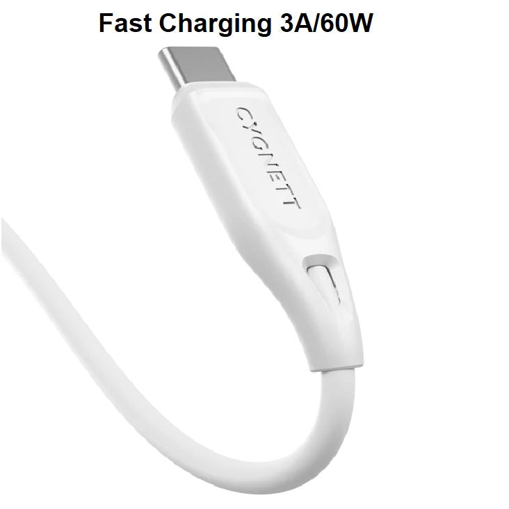 Cygnett Essentials USB-C to USB-C (2.0) Cable (1M) - White (CY4692PCTYC), 3A/60W, 480Mbps, Turbo... - Image 4