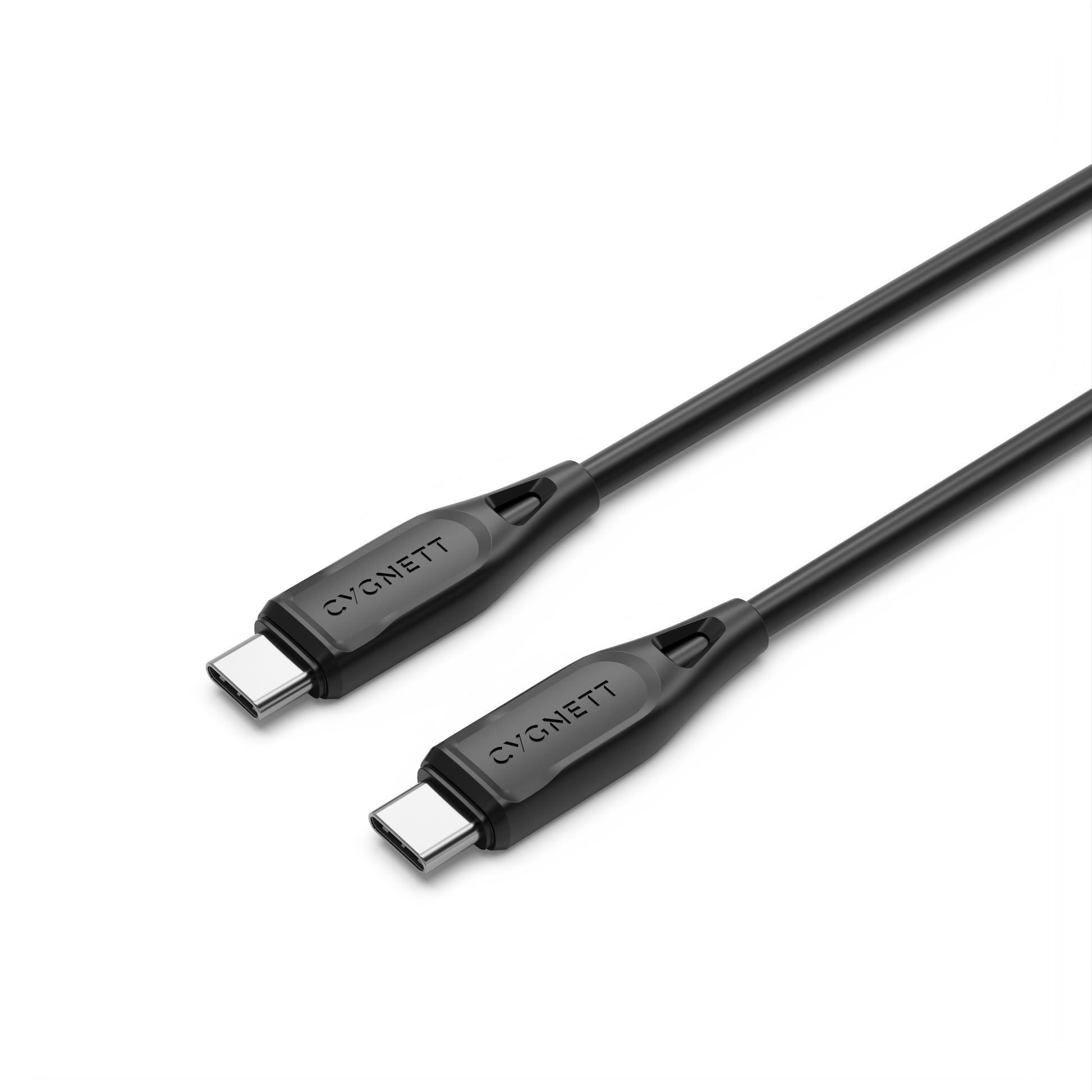 Cygnett Essentials USB-C to USB-C (2.0) Cable (2M) - Black (CY4693PCTYC), 3A/60W, 480Mbps, Turbo...