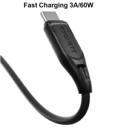 Cygnett Essentials USB-C to USB-C (2.0) Cable (2M) - Black (CY4693PCTYC), 3A/60W, 480Mbps, Turbo... - Image 4