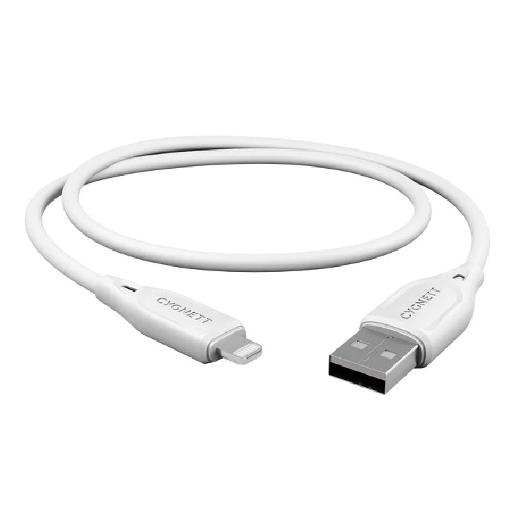 Cygnett Essentials Lightning to USB-A (2.0) Cable (1M) - White (CY4700PCCAL), 2.4A/12W, 480Mbps,... - Image 2