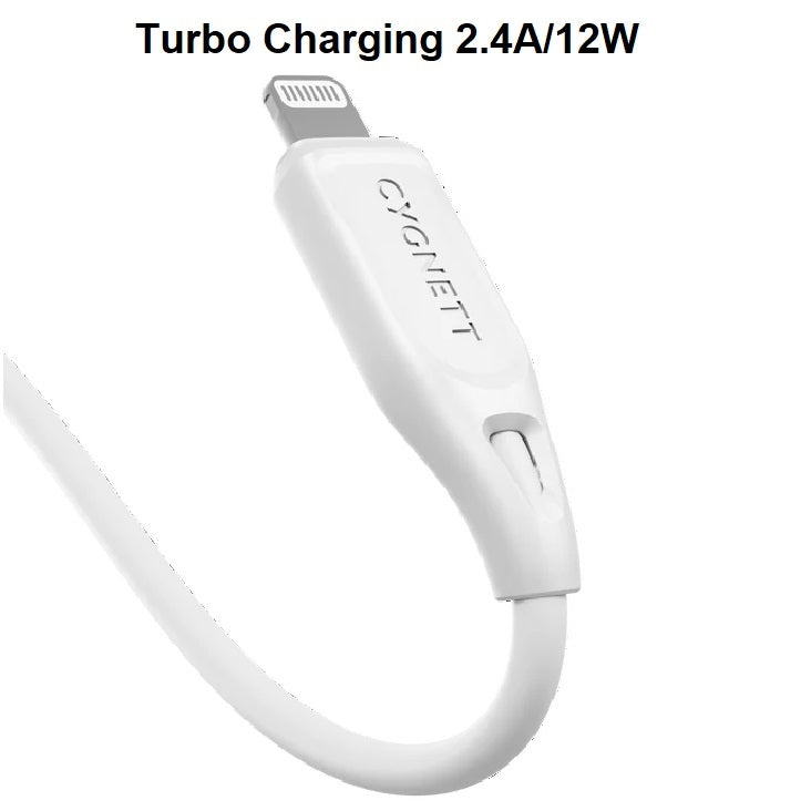 Cygnett Essentials Lightning to USB-A (2.0) Cable (1M) - White (CY4700PCCAL), 2.4A/12W, 480Mbps,... - Image 4