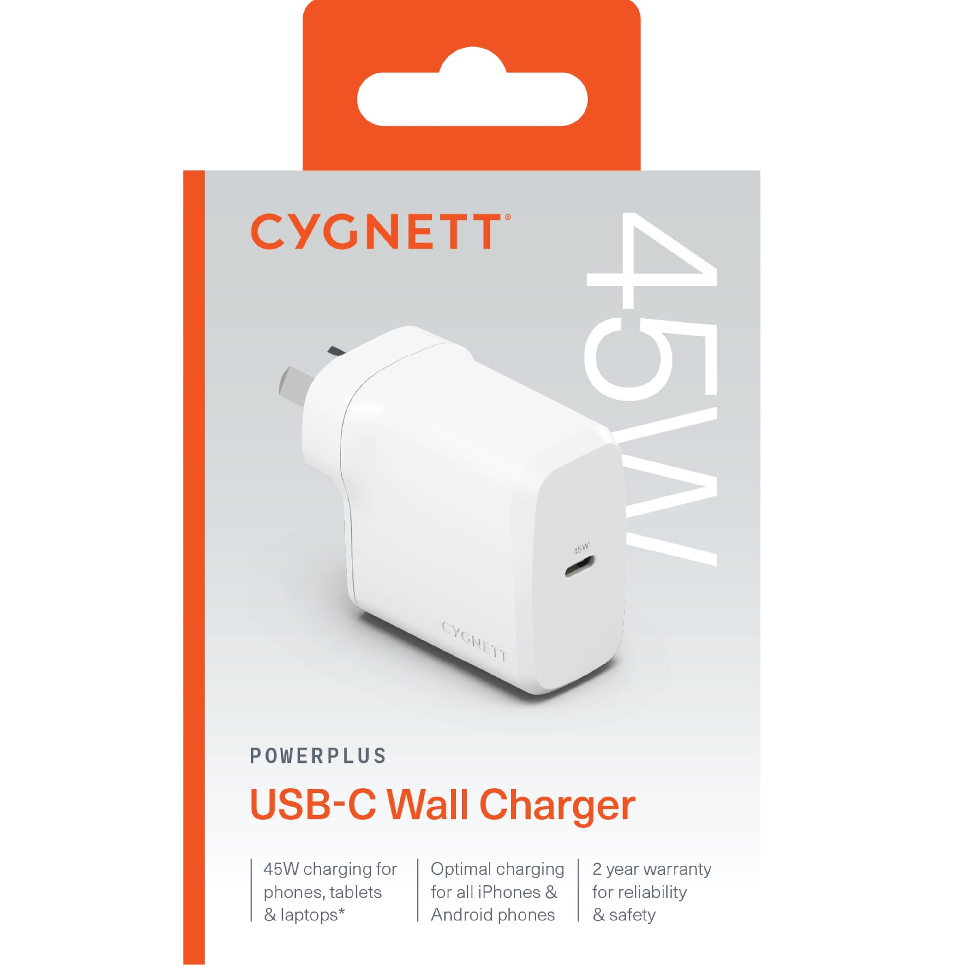 Cygnett PowerPlus 45W USB-C PD GaN Fast Wall Charger -White(CY4738PDWCH),Portable,Best for iPhone... - Image 4
