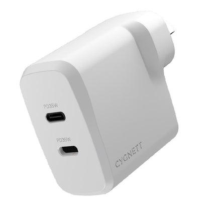 Cygnett PowerPlus 35W Dual Port USB-C PD Fast Wall Charger -White(CY4774PDWCH),2xUSB-C(35W), Best... - Image 3