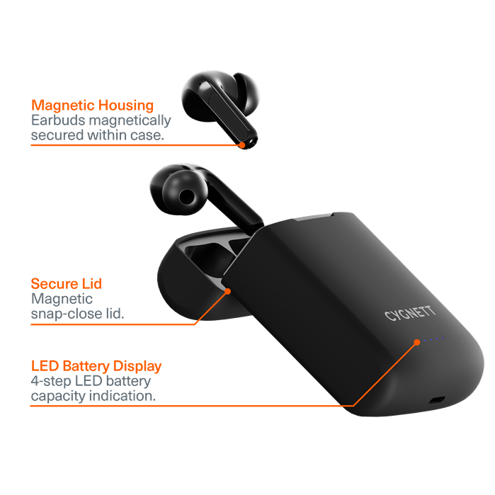 Cygnett FreePlay Solar Charging True Wireless Earbuds -Black(CY4969SOEAR) -Bluetooth 5.3 TWS,5 ho... - Image 3